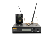 UHF Wireless Body Pack Microphone System with Headworn Mic, Lavalier Mic, and Guitar Cable